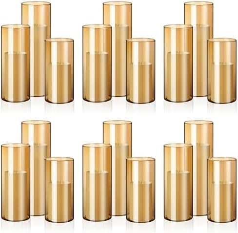 Shihanee 36 Pcs Pillar Candles and Glass Vases Set 1