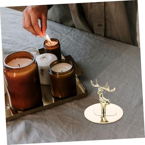 Cabilock Candle Dust Protectors with Flame Snuffer and Elegant Golden Elk Design