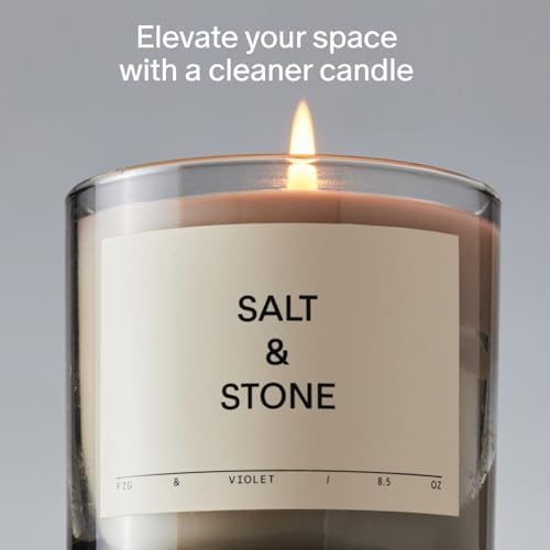 Salt Stone Scented Candle Fig Violet 50 Hour Burn 85 Oz