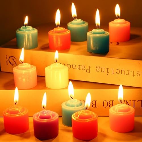 Santiyis Red Tea Light Candles 12 Pack Wedding Home Use