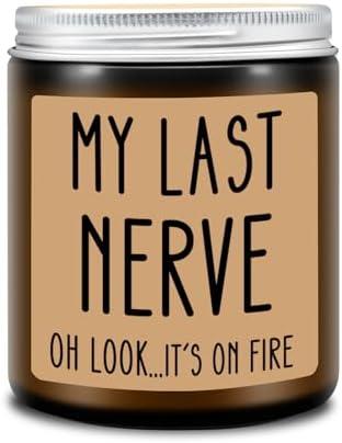 Homsolver Funny Birthday Gift for Women - My Last Nerve Lavender Candle