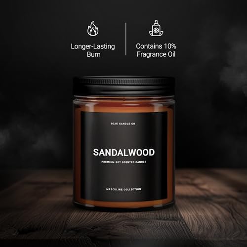 1OAK Scented Candles for Men - Sandalwood Jar Candle