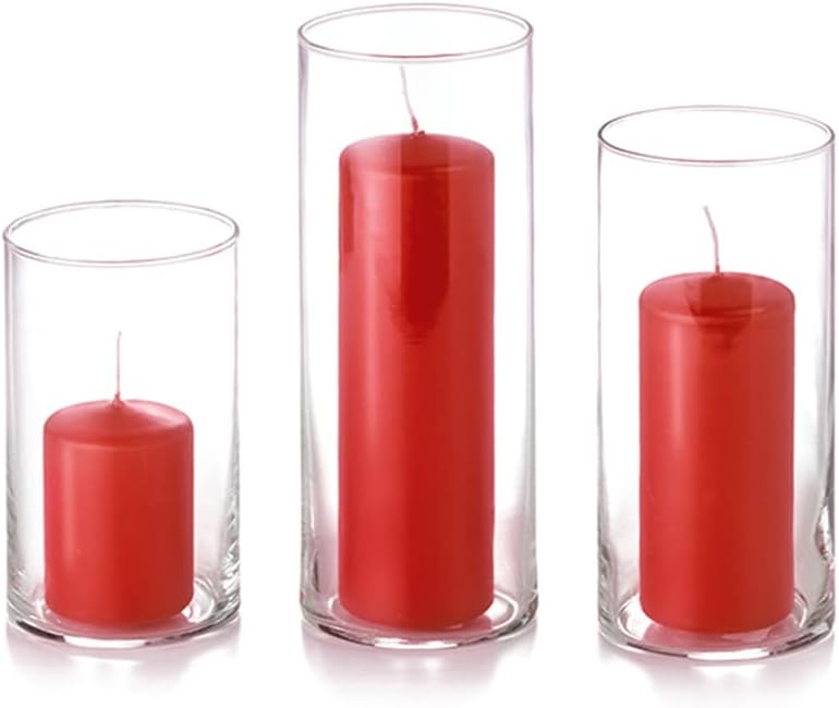 Yummi Set of 12 Slim Pillar and Cylinder Vases in Brick