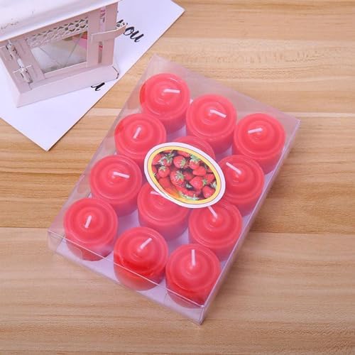 Santiyis Red Tea Light Candles 12 Pack Wedding Home Use
