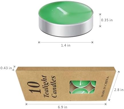 10 Pack Tea Light Candles with 15-2 Hour Burn Time