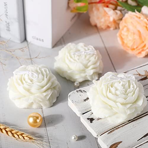Roowest 3 Pcs Flower Shaped Soy Wax Candles