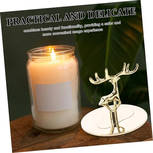 Cabilock Candle Dust Protectors with Flame Snuffer and Elegant Golden Elk Design