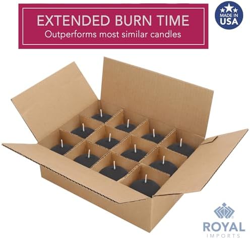 Royal Imports Black Floating Candles 3 Inch Pack of 12