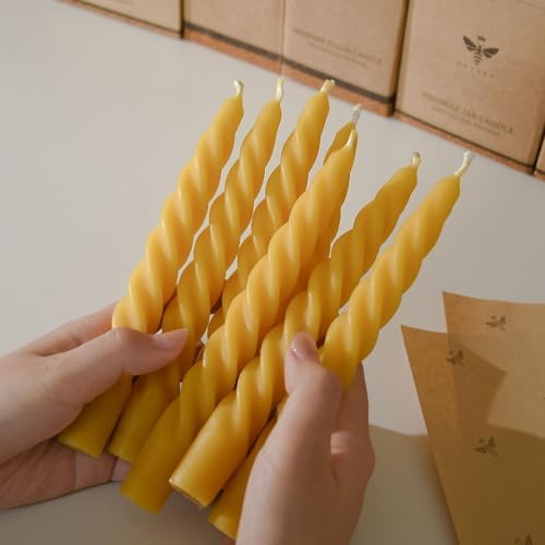 DEYBBY Spiral Beeswax Candles Set of 4