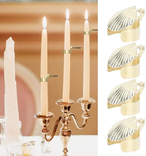 4Pcs Gold Metal Candle Snuffer Extinguisher with Automatic Timer