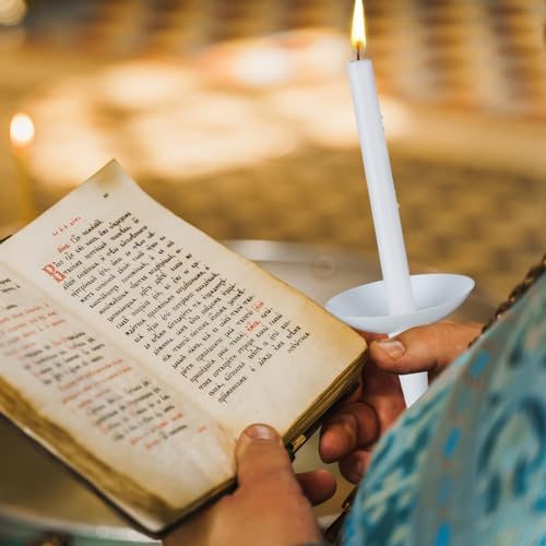 50 Pcs Reusable Plastic Candle Holders for Church and Events
