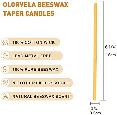 Pure Beeswax Taper Candles 63 30min Burn Time 100 pcs