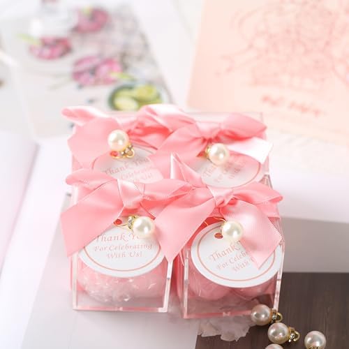 ACITHGL 30 Pack Bubble Candle Favors with Ribbons and Thank You Cards