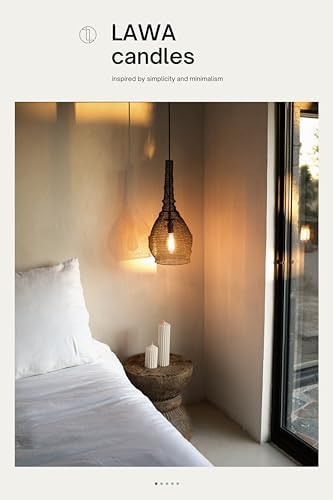 LAWA Ribbed Peak Pillar Candle - White
