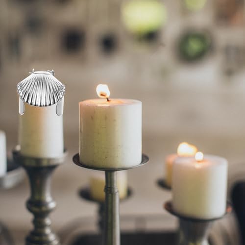 VOSAREA 4pcs Metal Candle Snuffer Shell Shaped Auto Extinguisher