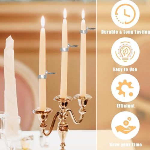Tissting Candle Snuffer Set of 4 Automatic Iron Shell Candlesnuffers Silver