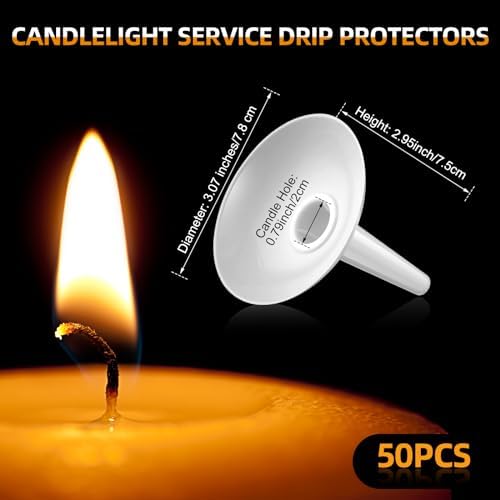 50 Pcs Reusable Plastic Candle Holders for Church and Events
