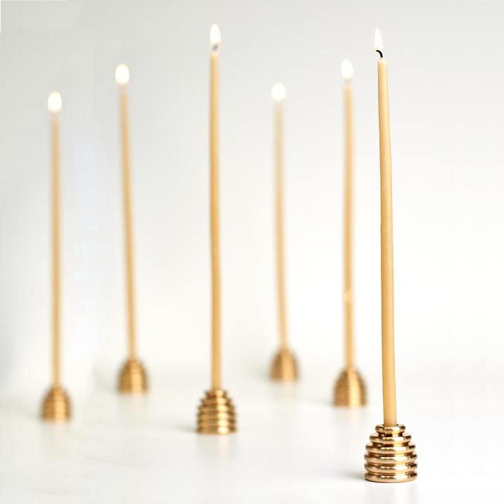 Pure Beeswax Taper Candles 63 30min Burn Time 100 pcs