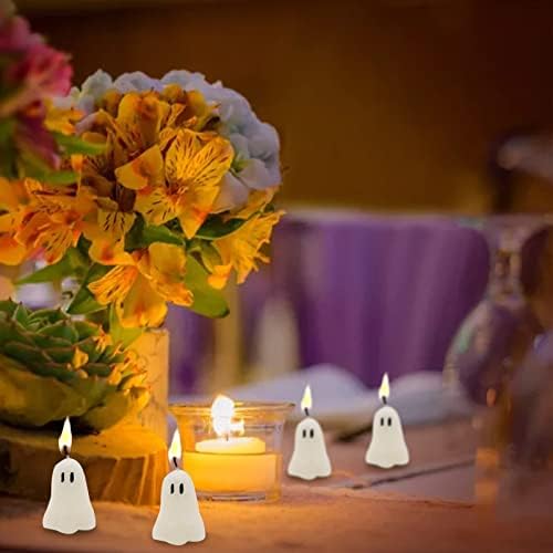 Itechpanda 4 Pack Halloween Ghost Candles