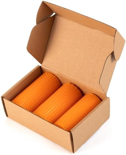KONNI Beeswax Pillar Candles Set of 3 2x4 Inch Unscented