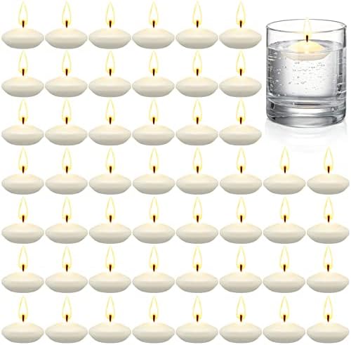 50 Pieces 15 Inch Unscented Floating Candles for Centerpieces