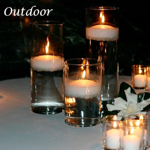3 Inch White Floating Candles 12 Pack Dripless Smokeless