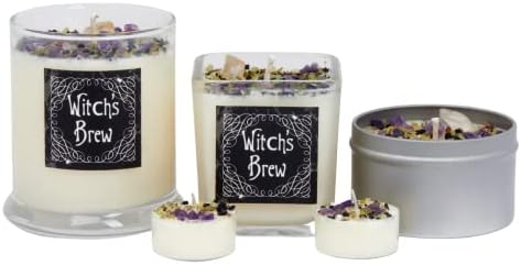 Witchs Brew Candle - Fall Scented with Herb Crystal