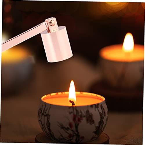 PRETYZOOM 2pcs Rose Gold Candle Snuffer and Wick Dipper Set