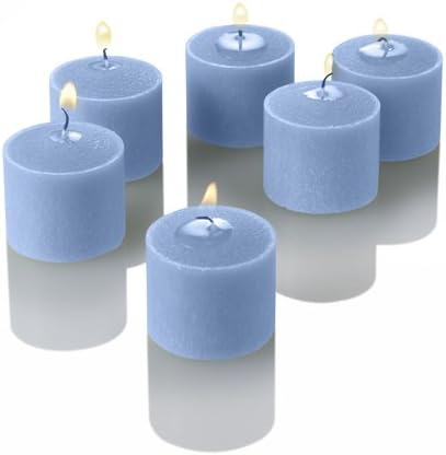 Set of 12 Richland Votive Candles and 12 Eastland Frosted Votive Holders