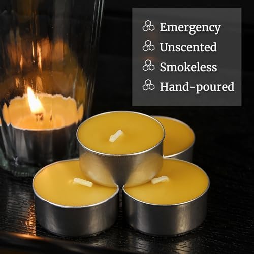 32 Pack Pure Beeswax Tealight Candles