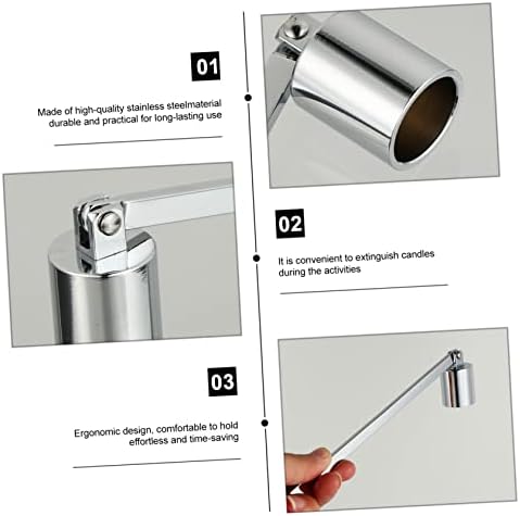 1Pc Elegant Stainless Steel Candle Snuffer Straight Hood Design