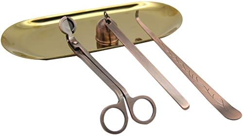 3 in 1 Candle Accessories Set Red Copper Includes Snuffer Trimmer Dipper