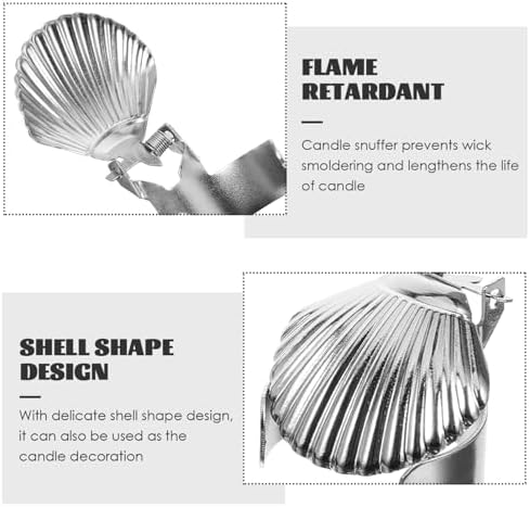 VOSAREA 4pcs Metal Candle Snuffer Shell Shaped Auto Extinguisher