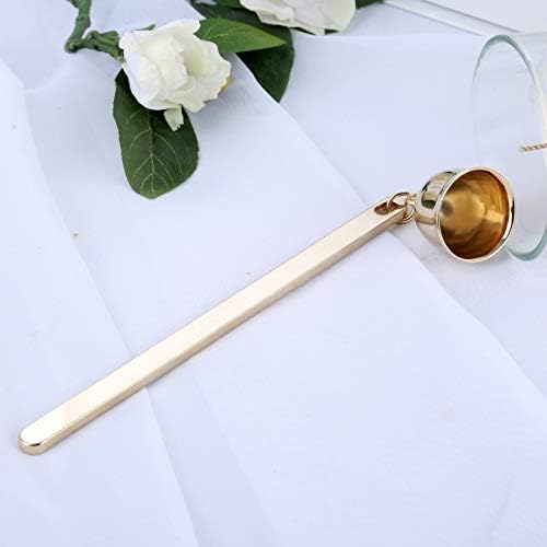 MUXSAM Gold Candle Snuffer Bell-Shaped Stainless Steel Wick Flame Extinguisher