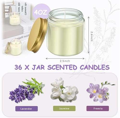ACITHGL 36 Pcs 4oz Mini Mason Jar Candles