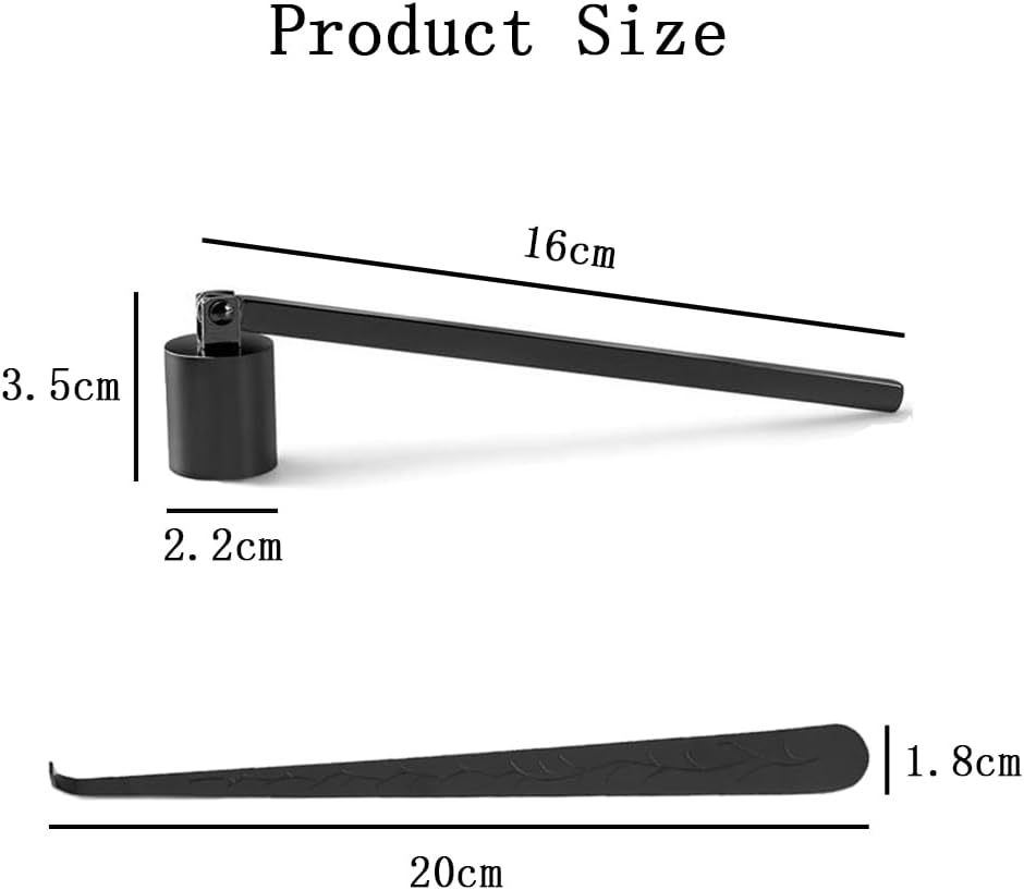 2 Pcs Candle Tools Set with Wick Dipper and Snuffer Black