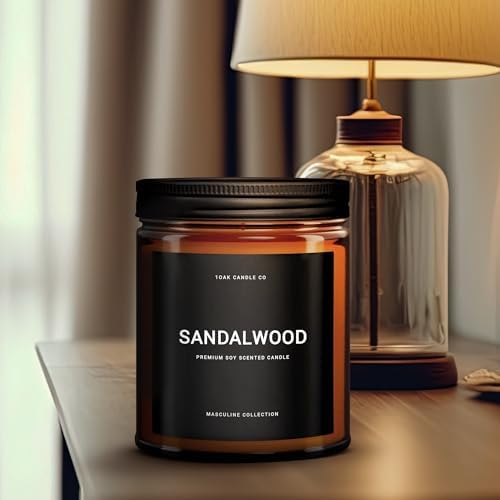 1OAK Scented Candles for Men - Sandalwood Jar Candle