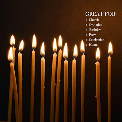 DEYBBY Beeswax Birthday Candles 50 Count Taper Candles
