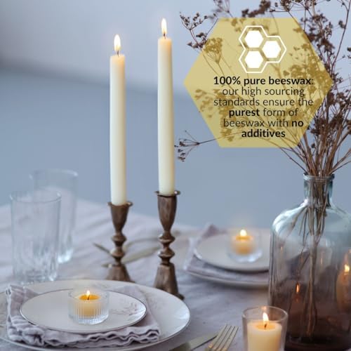 Big Dipper Wax Works Ivory White Beeswax Taper Candles