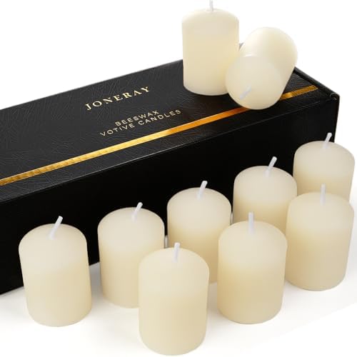 Pure Beeswax Votive Candles Bulk Pack of 10 Ivory