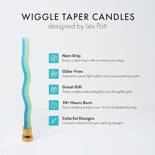 Wiggle Candles 2 Pack - Joyful Dancing Design Taper Candles