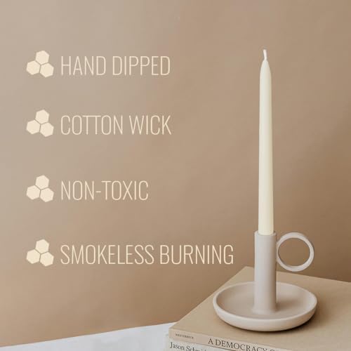 Ivory Beeswax Taper Candles Pack of 10