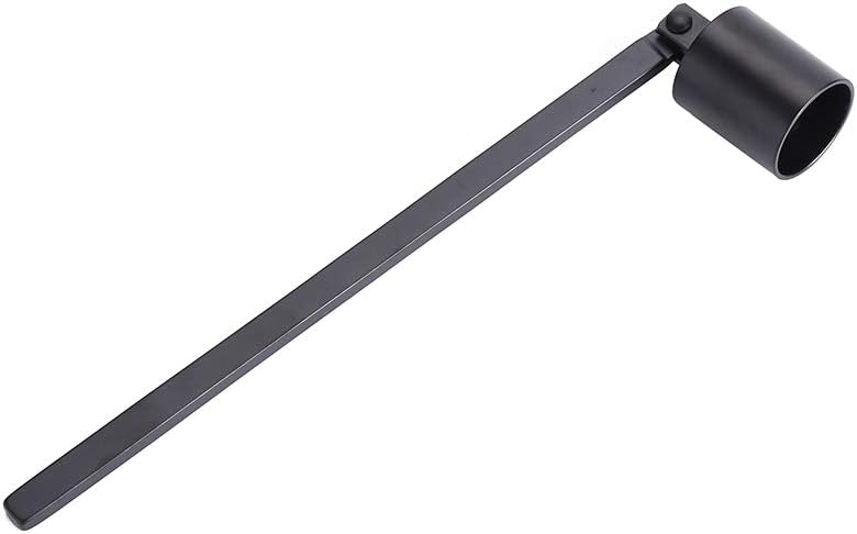 Walfront Stainless Steel Candle Snuffer Wick Dipper Tool Hook Black