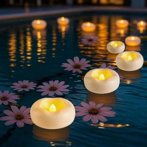 Eynshoo 12 Pack Floating Candles LED Tea Lights Waterproof