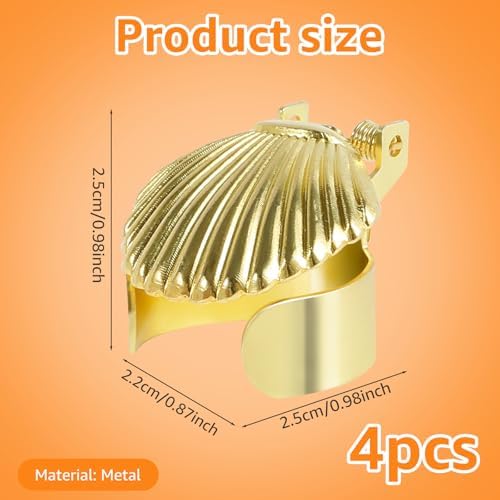 4 Pcs Shell Shape Candle Snuffer Gold Metal Candle Extinguisher