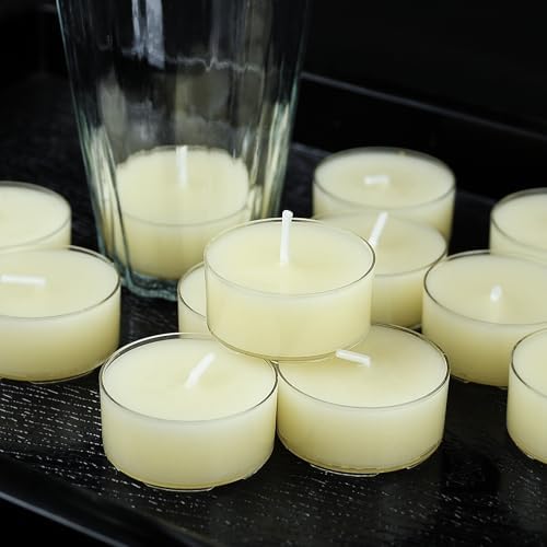 32 Count Pure Beeswax Tealight Candles - 4 Hour Smokeless Burn