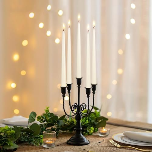 Mega Candles 12pcs Unscented Ivory Taper Candles