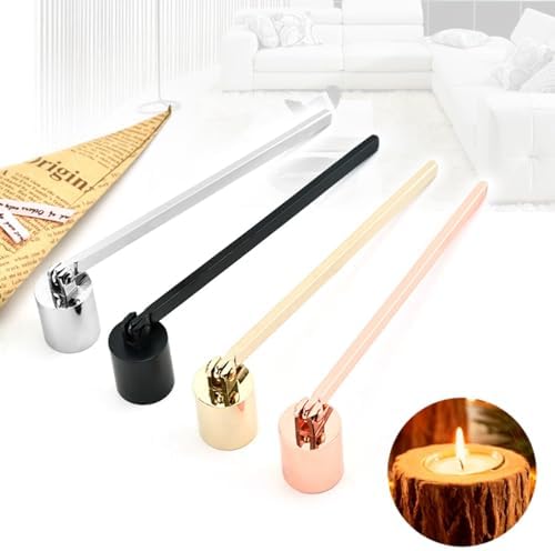 Walfront Stainless Steel Candle Snuffer Wick Dipper Tool Hook Black