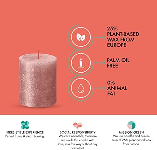 BOLSIUS Pink Shimmer Metallic Pillar Candles 4 Pack 1