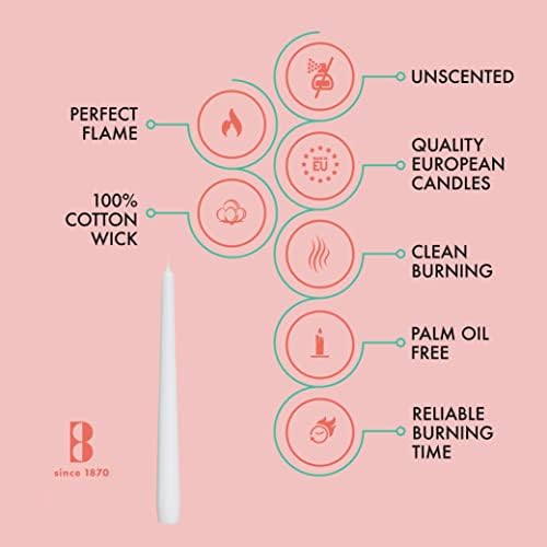BOLSIUS 10 Inch Dinner Candles 10 Pack Smokeless Dripless Taper Candles